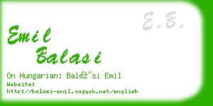 emil balasi business card